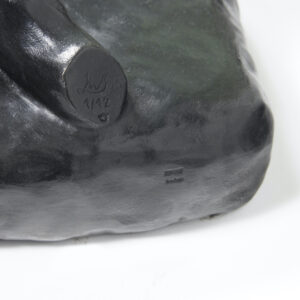 Close-up of the foot of the Washinton Square console by Mattia Bonetti in black bronze