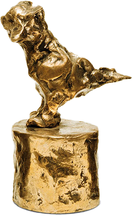 Eric Schmitt sculpture en bronze or en forme d'oiseau