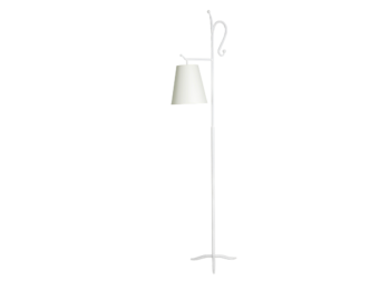 Garouste et Bonetti, lampadaire en fer forgé blanc avec une tige se terminant en haut par une crosse