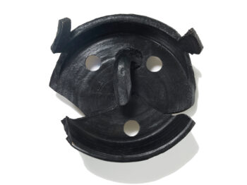 Eric Schmitt, round wall lamp in black bronze in the shape of a funny face, 2022