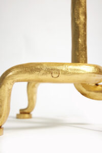 Close up lamp by Mattia Bonetti, in golden wrought iron, 2023