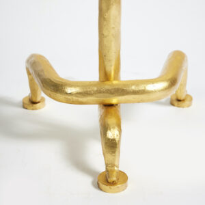 Front Close up lamp by Mattia Bonetti, in golden wrought iron, 2023