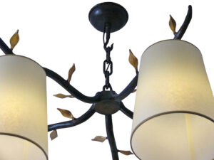 Close up of the Leaves chandelier by Garouste Bonetti