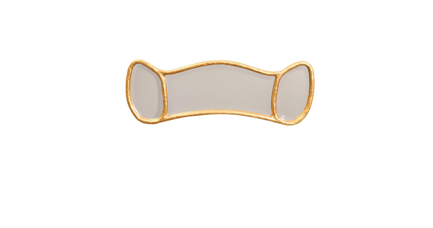 New design 2025, by Mattia Bonetti for the Poetic Design exhibition, horizontal artistic mirror evoking a butterfly, in wrought iron, in three parts gilded with gold leaf, presented at Artcurial, made by Diego Giacometti's ironworker