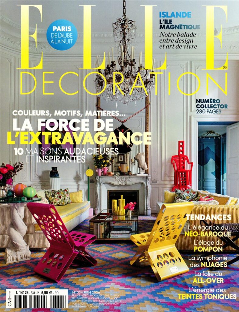 Couverture du Elle Deco France juin 2026, n° 334, La force de l'extravagance